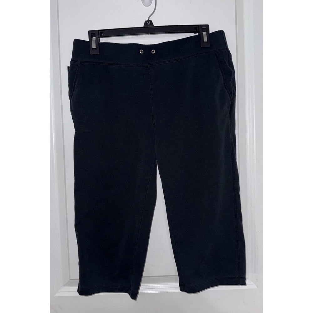 Lauren‎ Ralph Lauren Capri Pants Black Knit Pockets size Medium